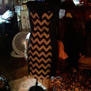 Beautiful tan and black dress